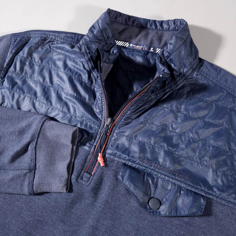 Southern Tide Pullover Men L Navy Tide to Trail‎ Quilted Quarter Zip Jacket